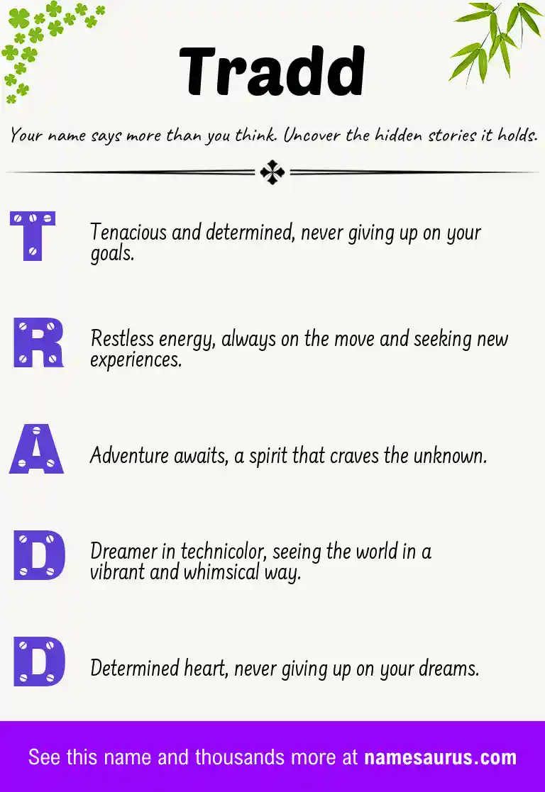 Acrostic poem about Tradd.