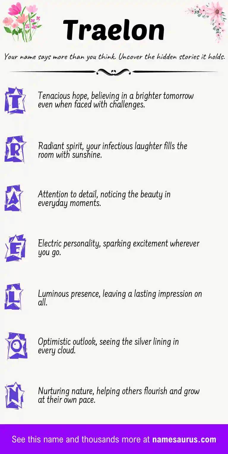 Acrostic poem about Traelon.