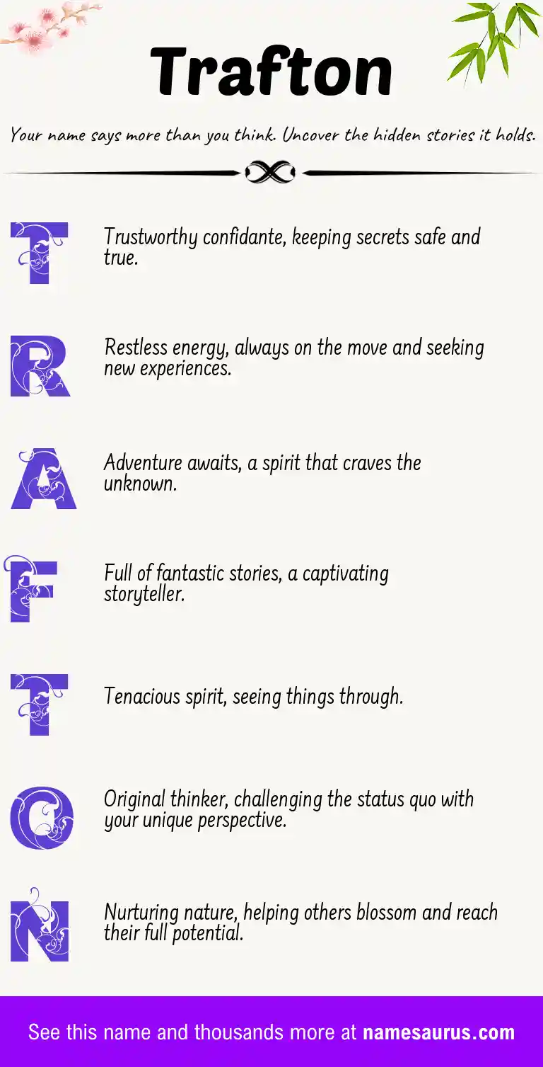 Acrostic poem about Trafton.