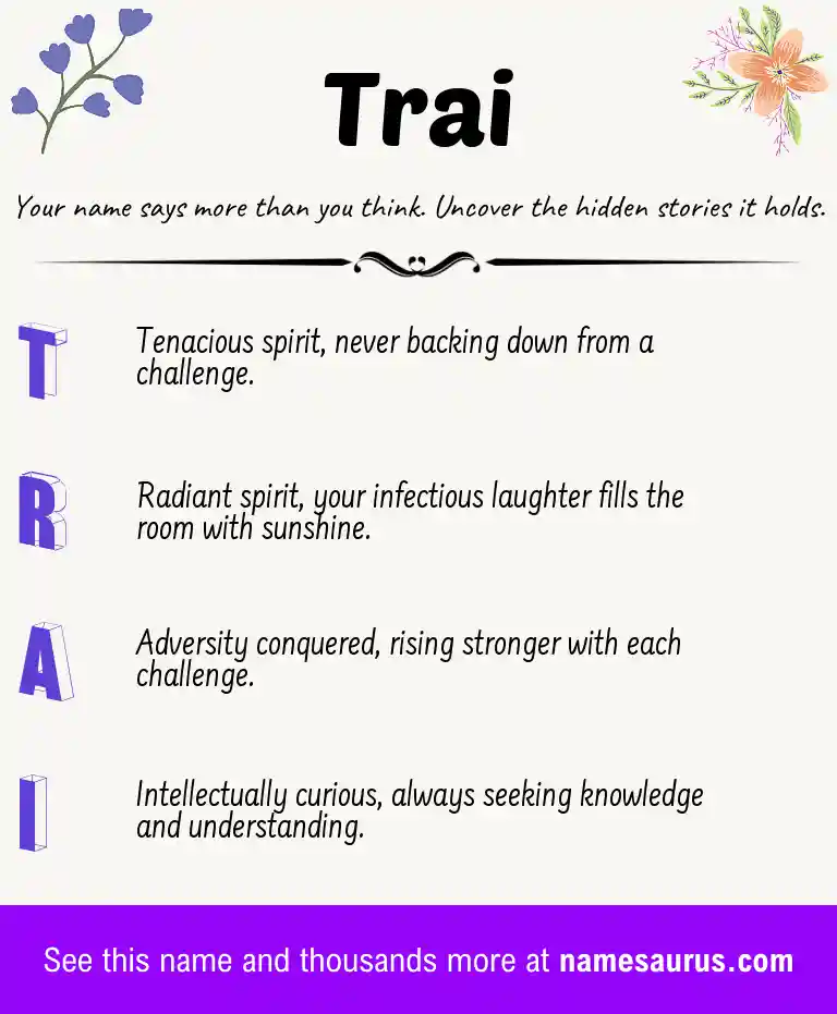 Acrostic poem about Trai.