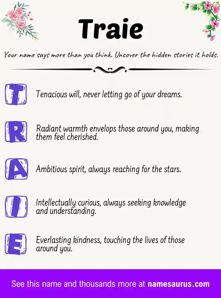 Acrostic poem about Traie.
