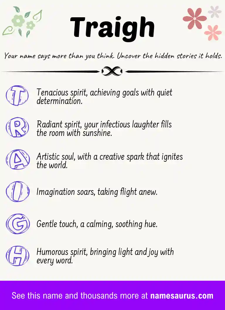 Acrostic poem about Traigh.