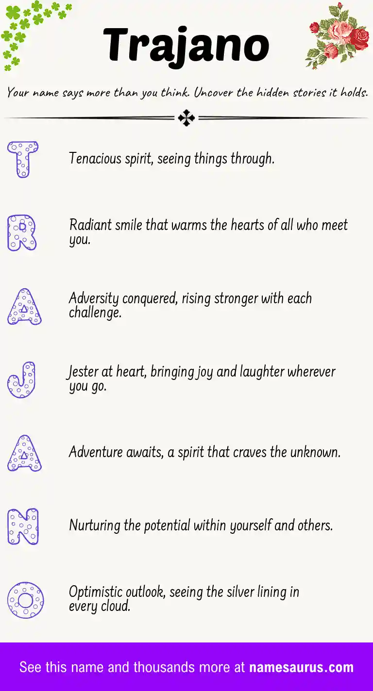 Acrostic poem about Trajano.