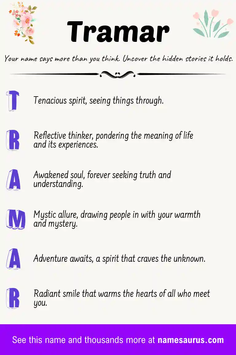 Acrostic poem about Tramar.