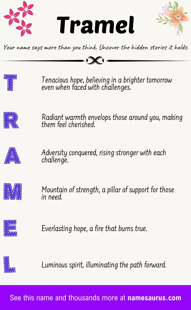 Acrostic poem about Tramel.