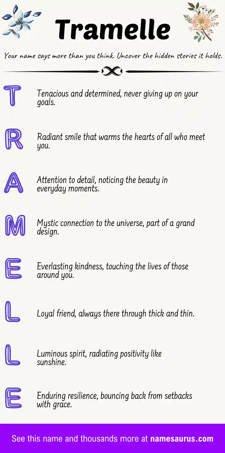 Acrostic poem about Tramelle.
