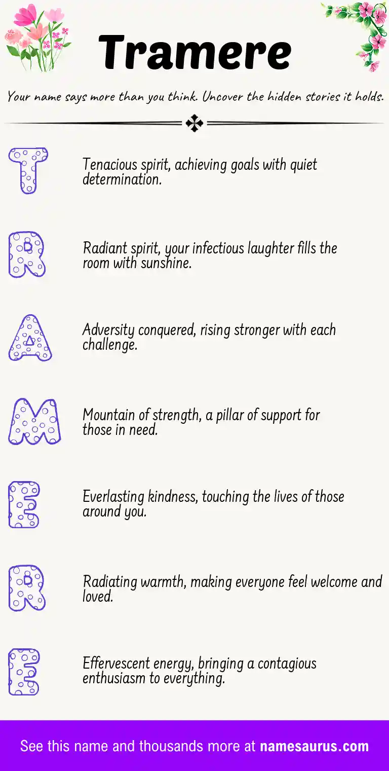 Acrostic poem about Tramere.