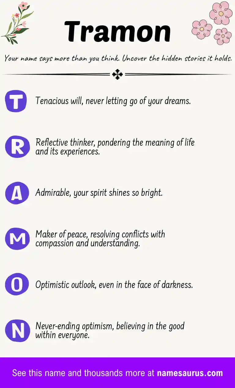 Acrostic poem about Tramon.