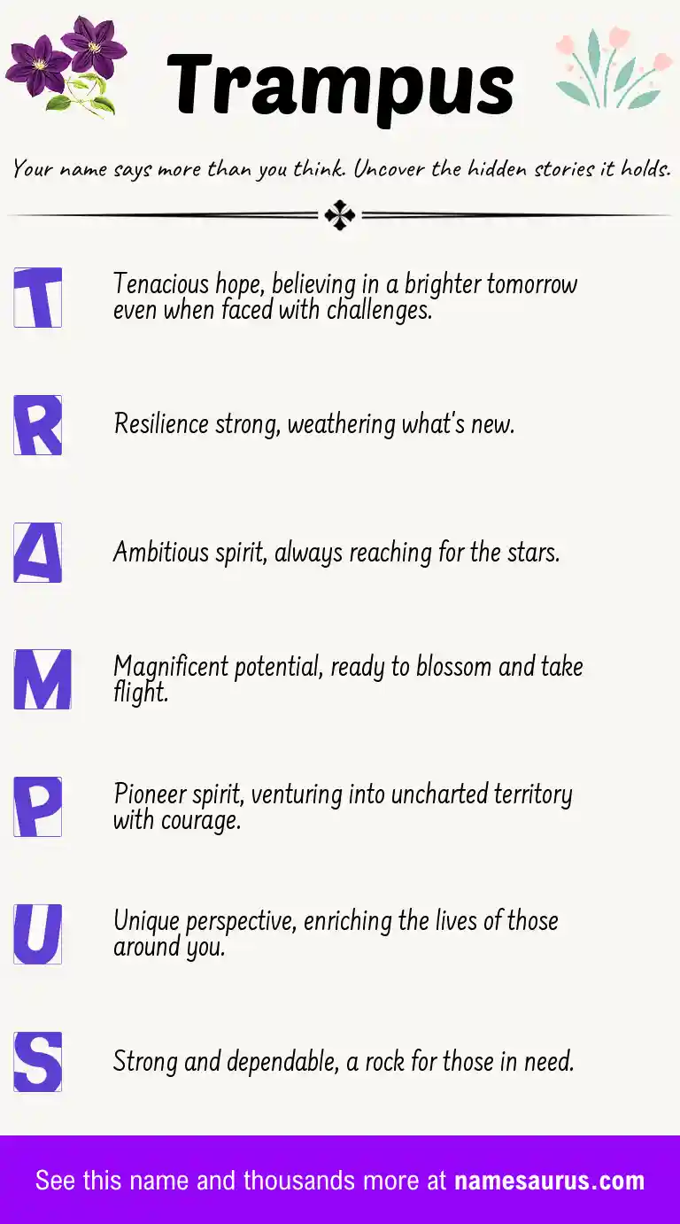 Acrostic poem about Trampus.