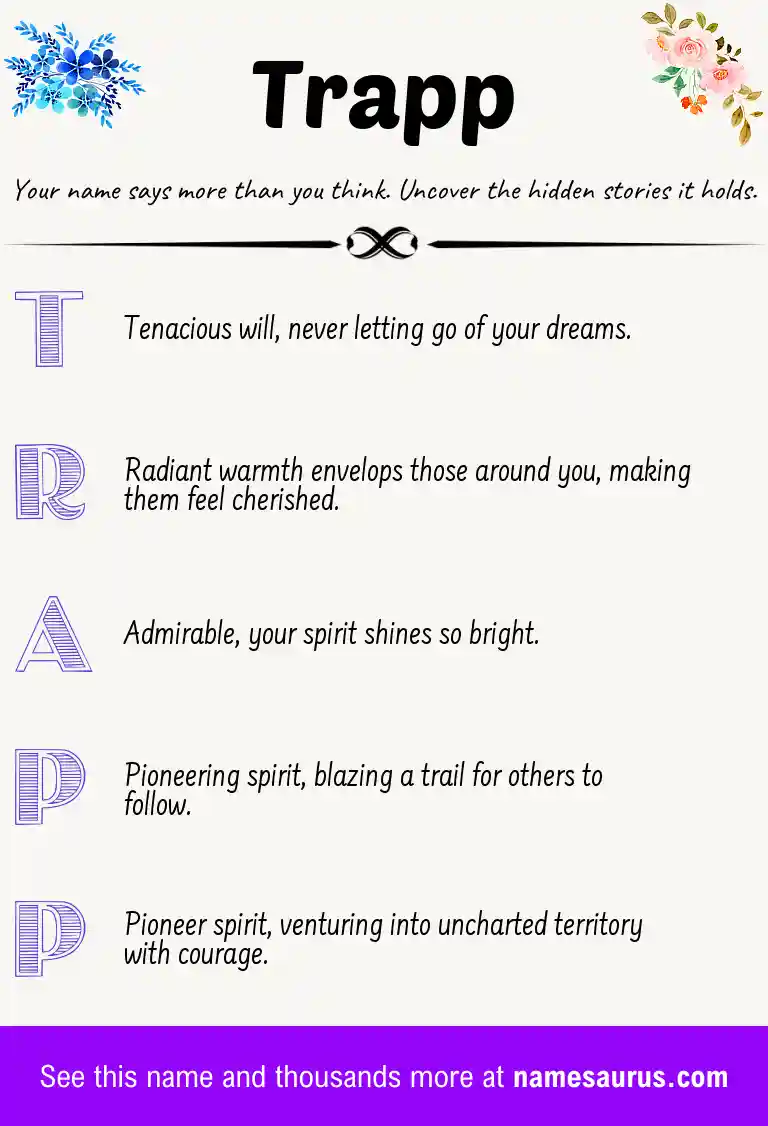 Acrostic poem about Trapp.