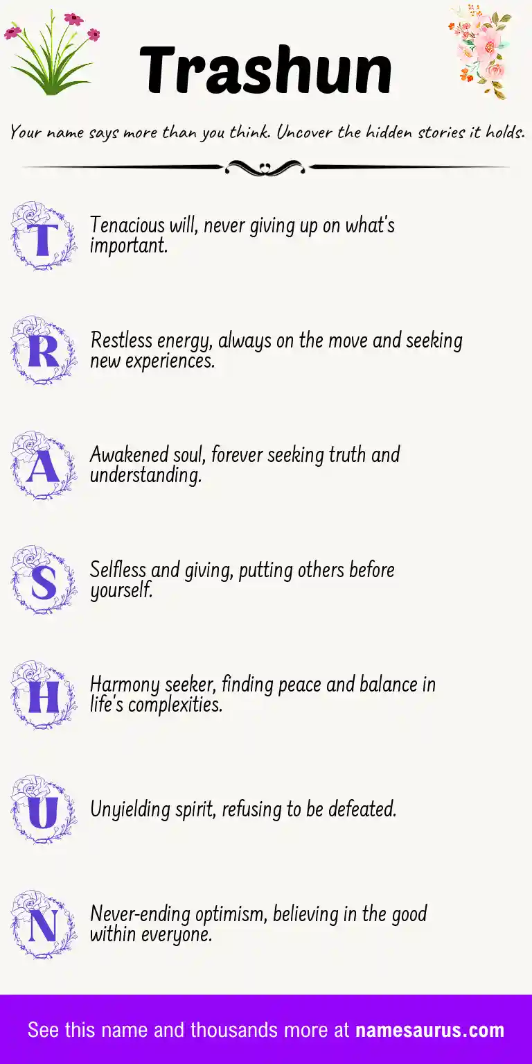 Acrostic poem about Trashun.