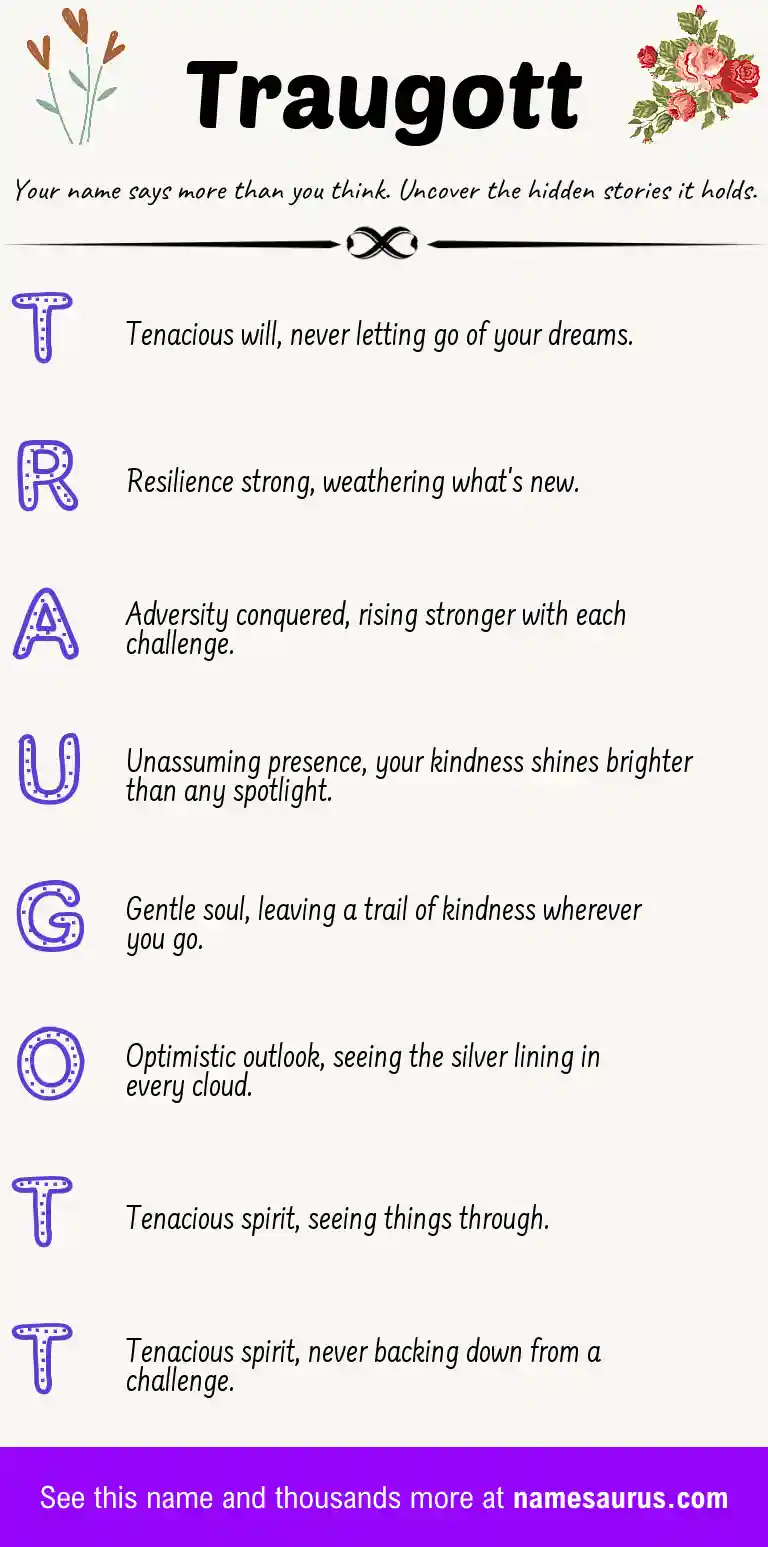 Acrostic poem about Traugott.