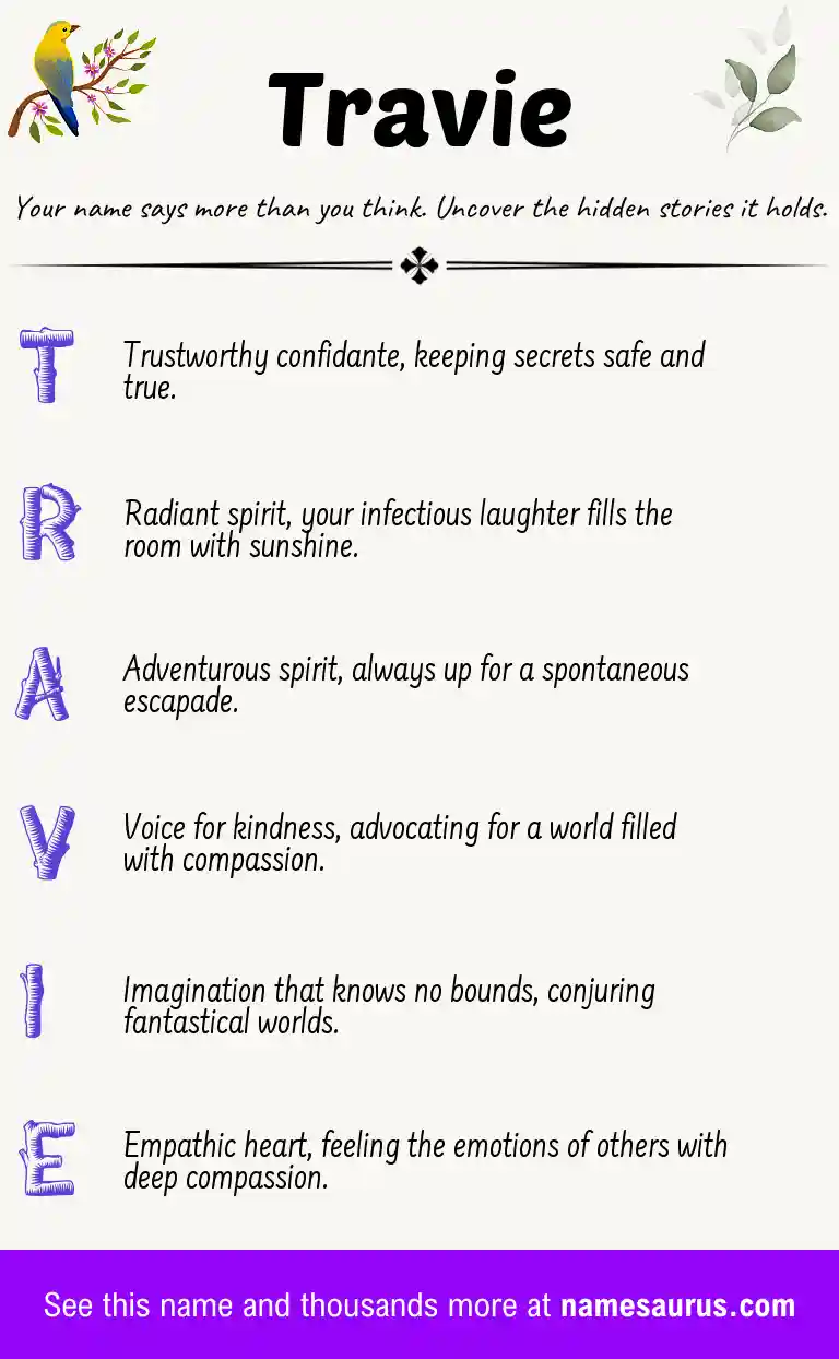 Acrostic poem about Travie.