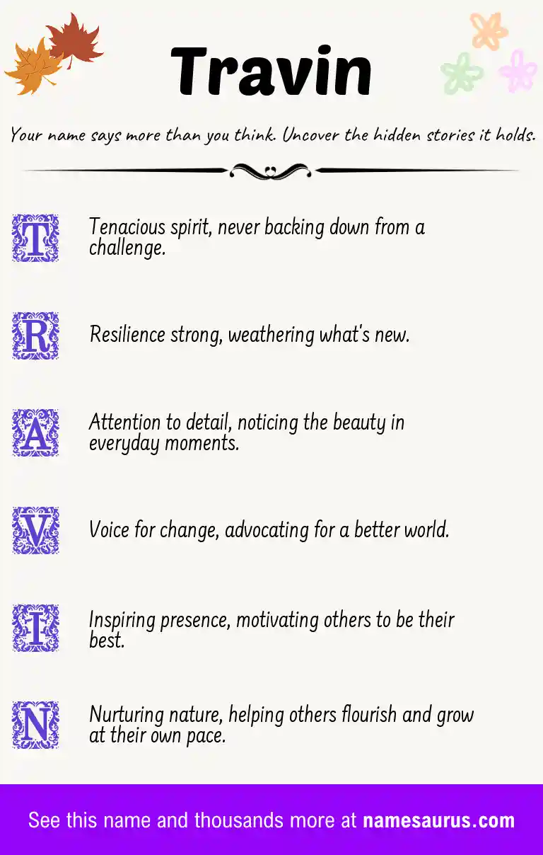 Acrostic poem about Travin.