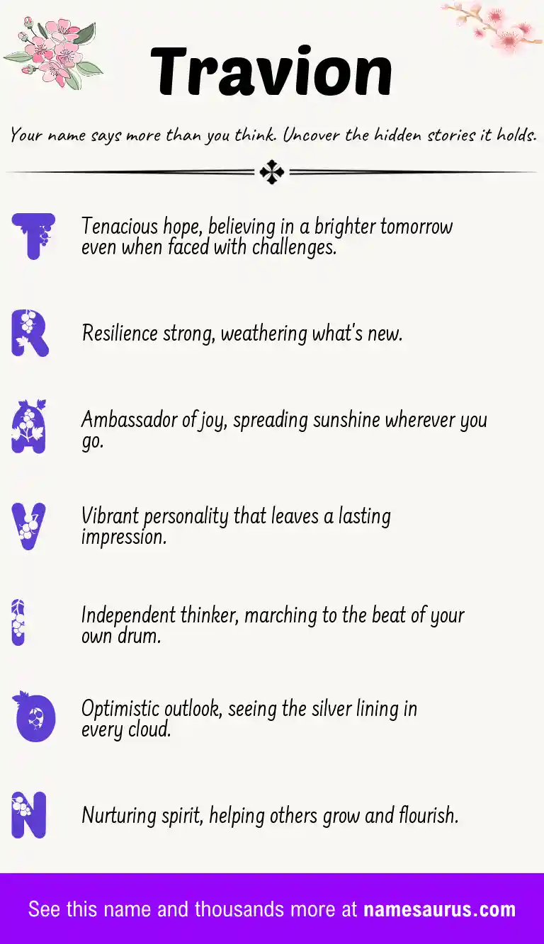 Acrostic poem about Travion.
