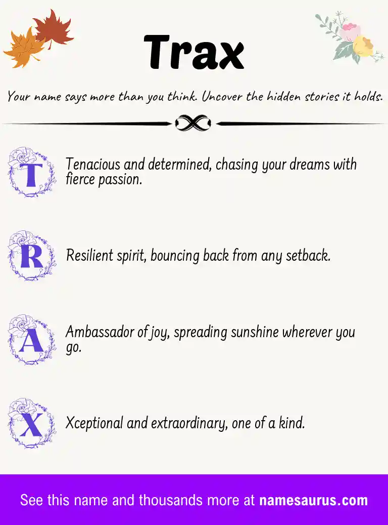 Acrostic poem about Trax.