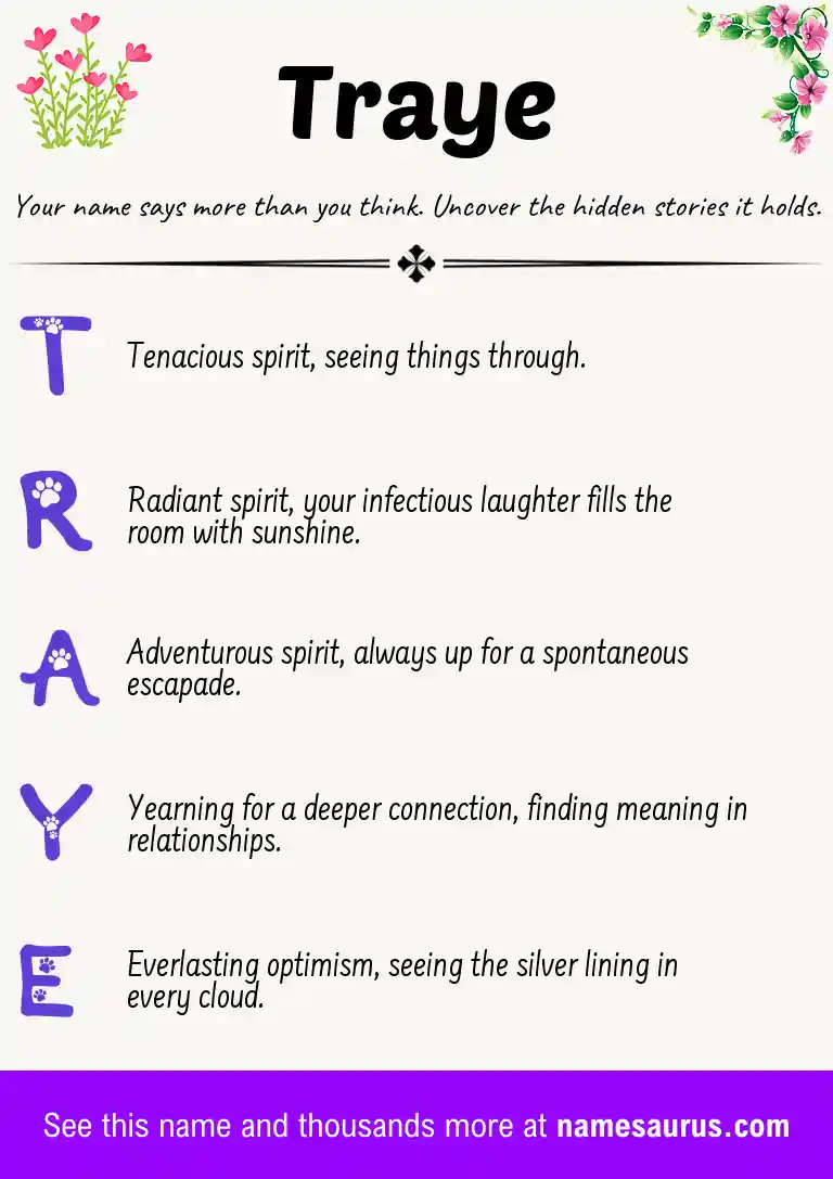 Acrostic poem about Traye.