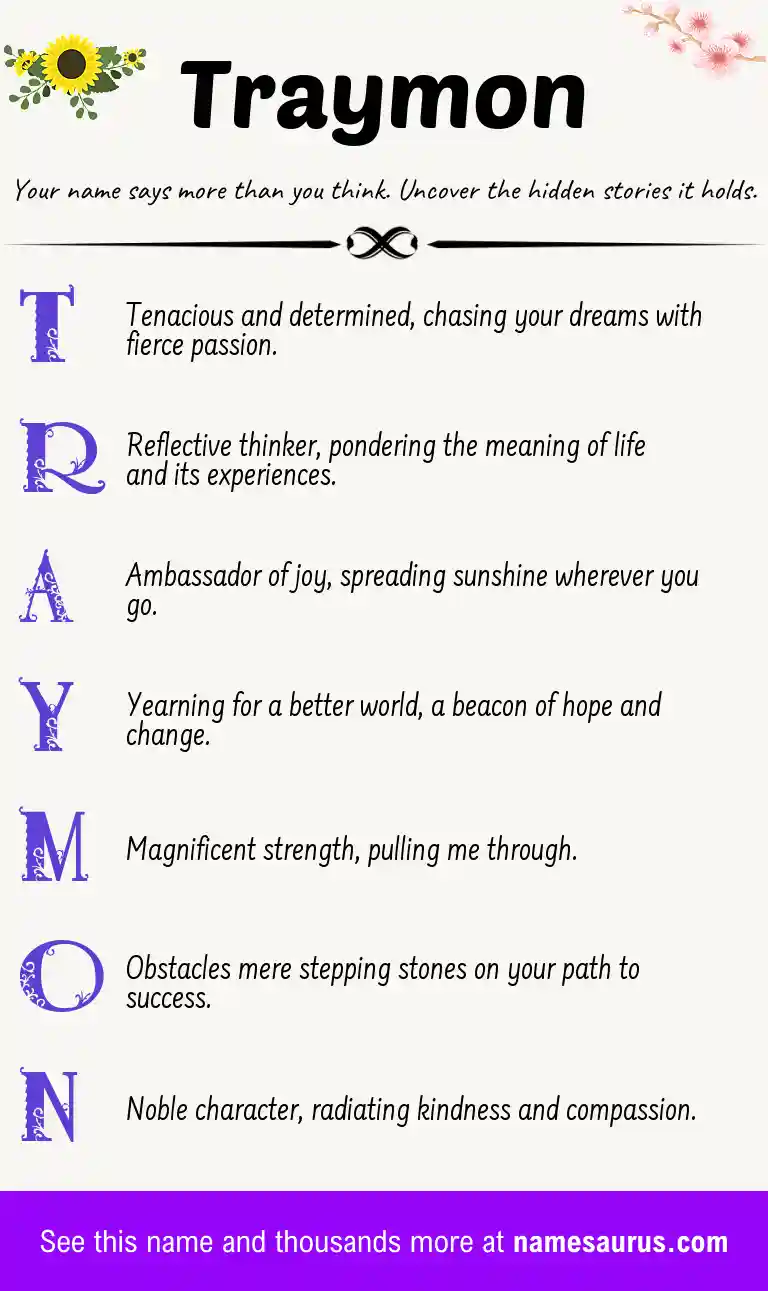 Acrostic poem about Traymon.