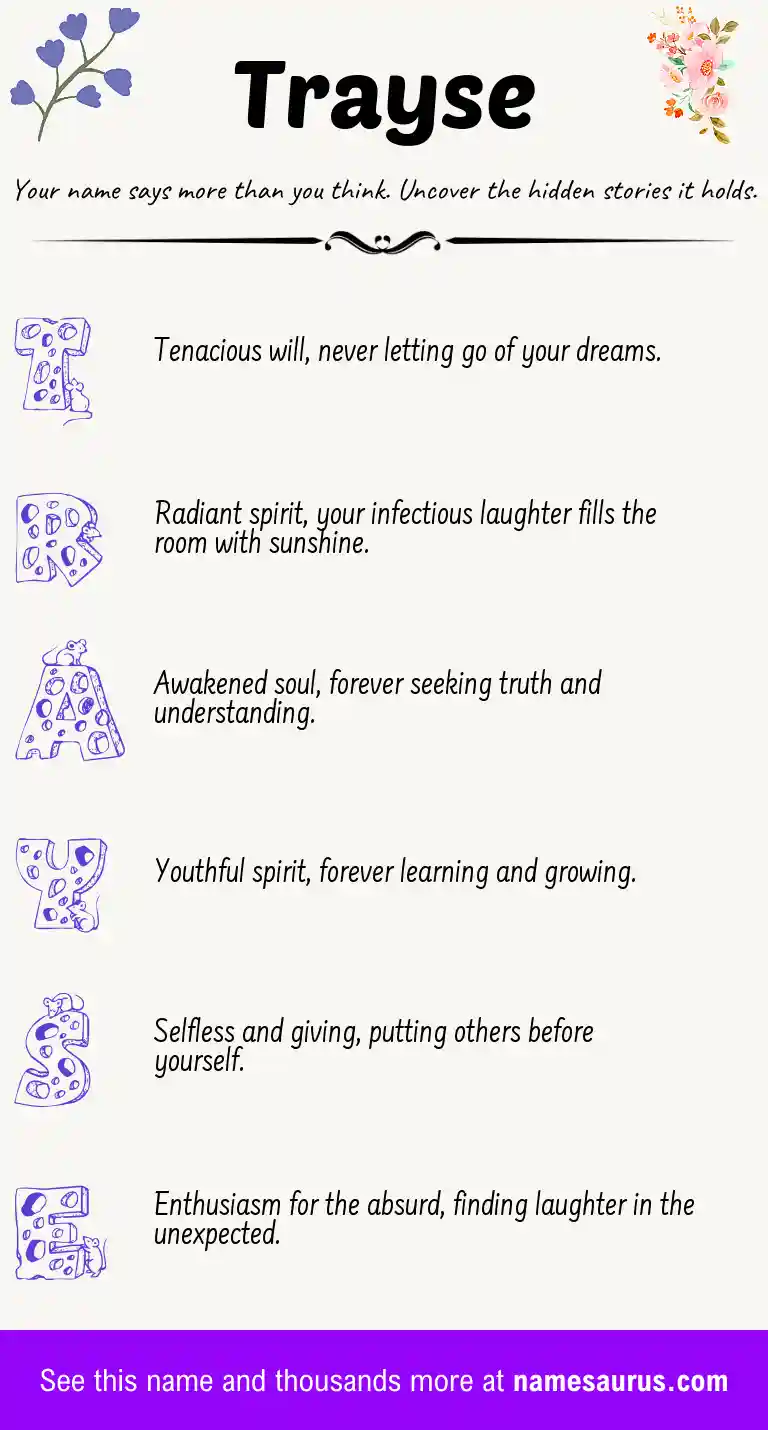 Acrostic poem about Trayse.