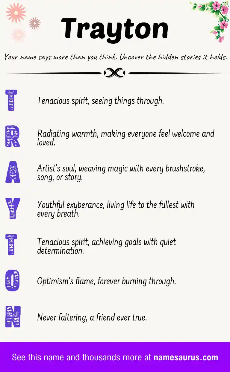 Acrostic poem about Trayton.