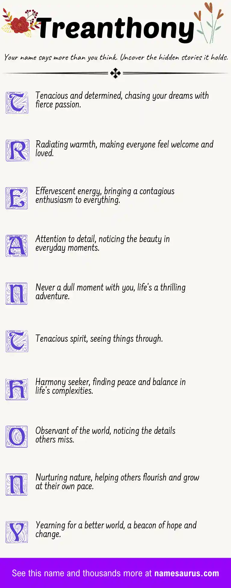 Acrostic poem about Treanthony.