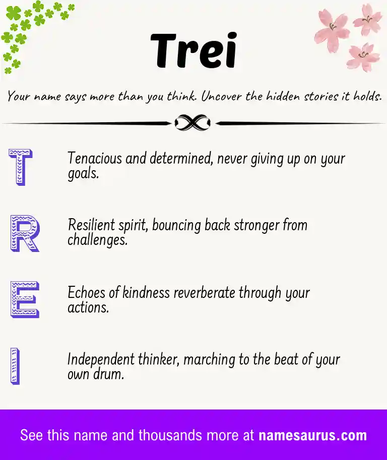 Acrostic poem about Trei.