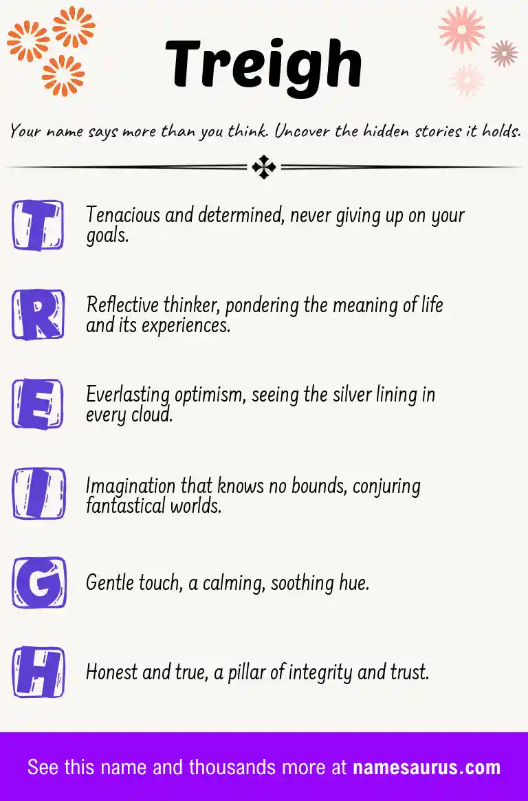 Acrostic poem about Treigh.