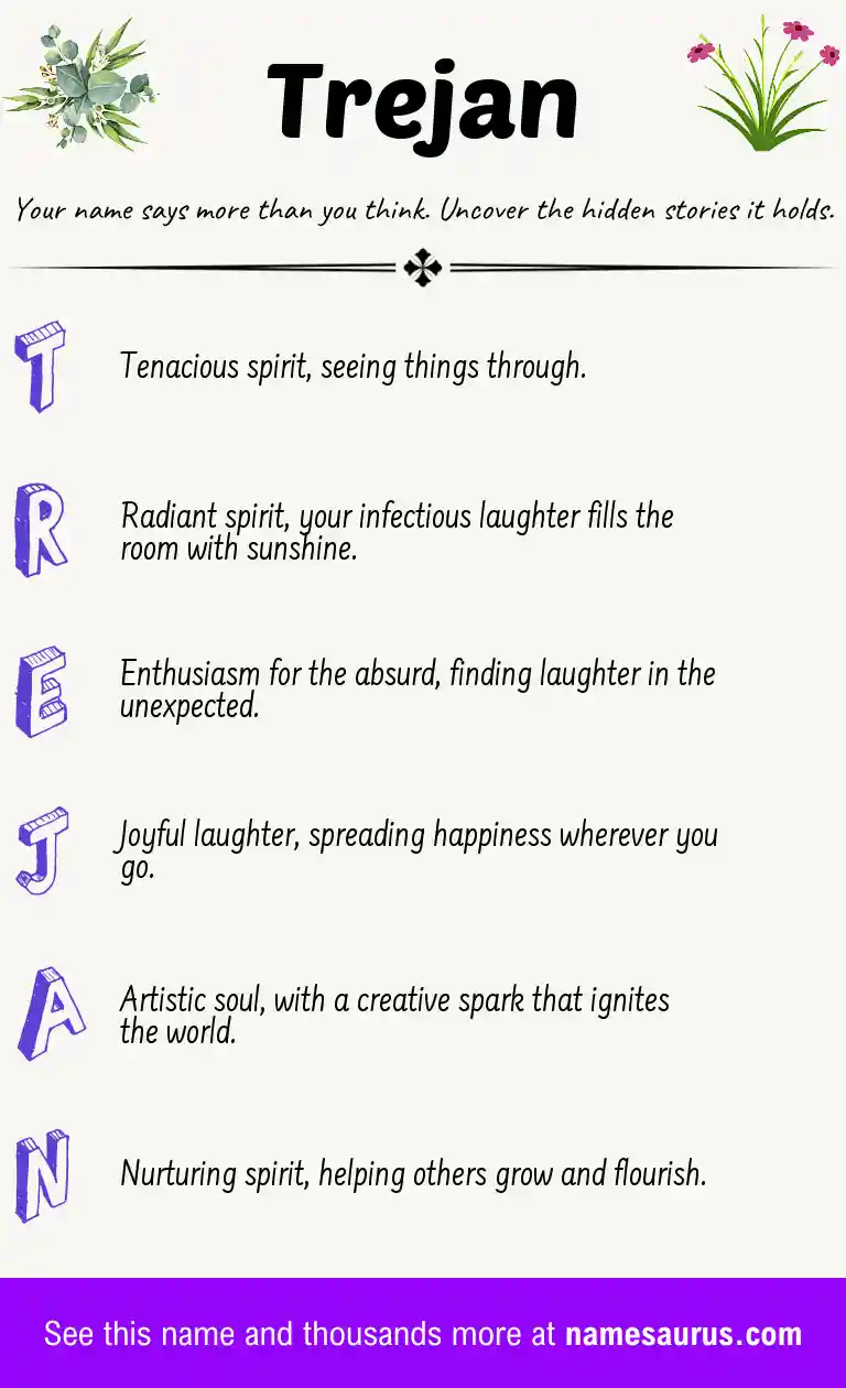 Acrostic poem about Trejan.