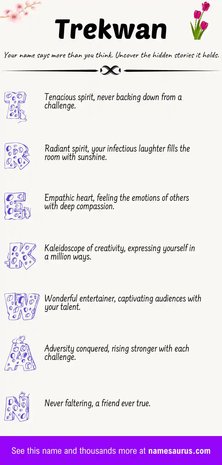 Acrostic poem about Trekwan.