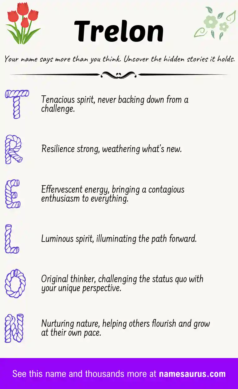 Acrostic poem about Trelon.