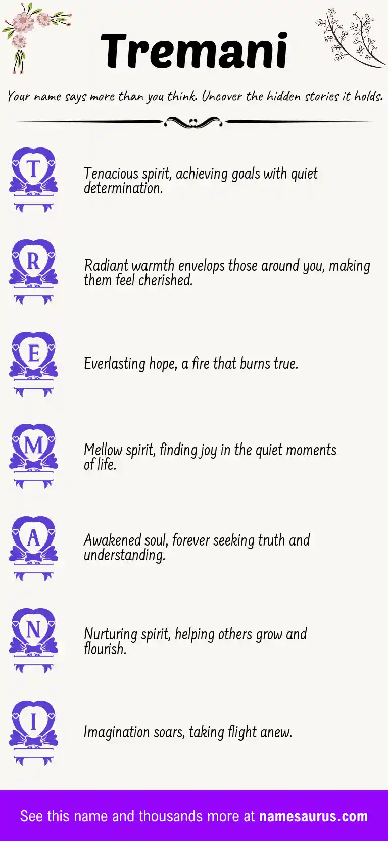 Acrostic poem about Tremani.