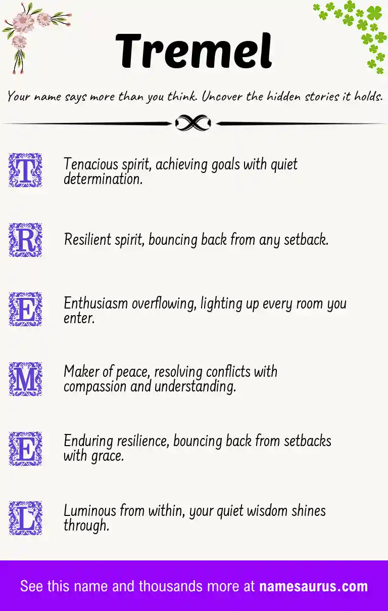 Acrostic poem about Tremel.