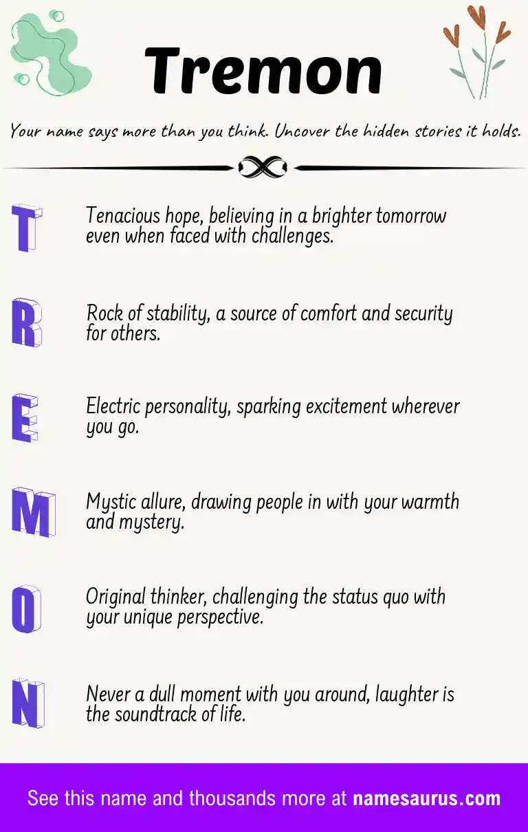 Acrostic poem about Tremon.