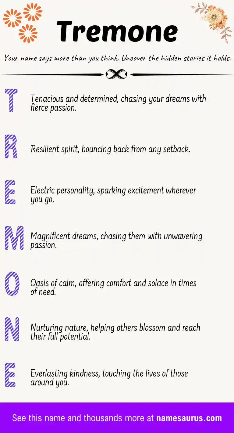 Acrostic poem about Tremone.