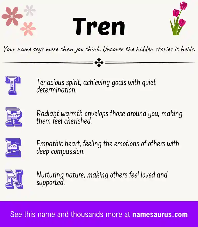 Acrostic poem about Tren.
