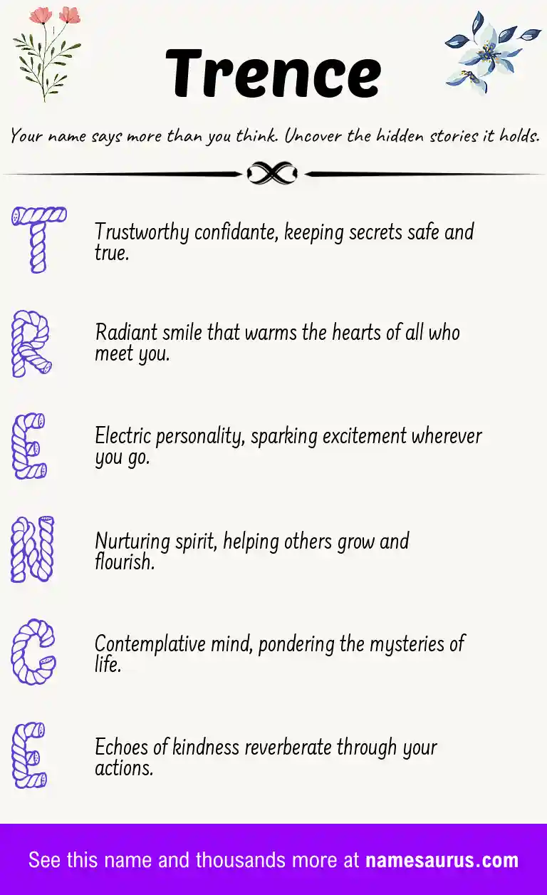 Acrostic poem about Trence.