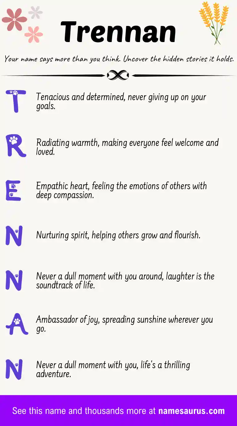 Acrostic poem about Trennan.