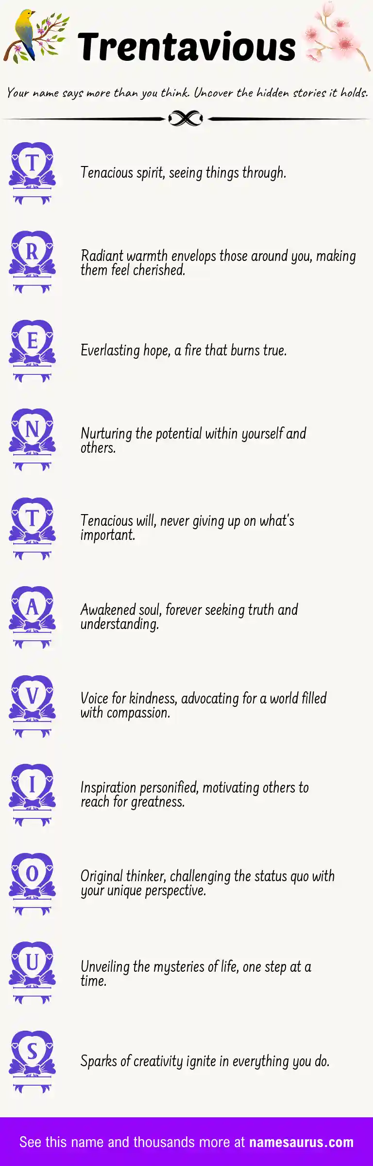 Acrostic poem about Trentavious.