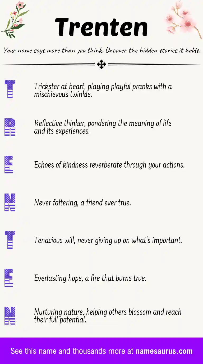 Acrostic poem about Trenten.