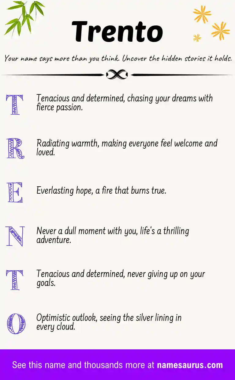 Acrostic poem about Trento.