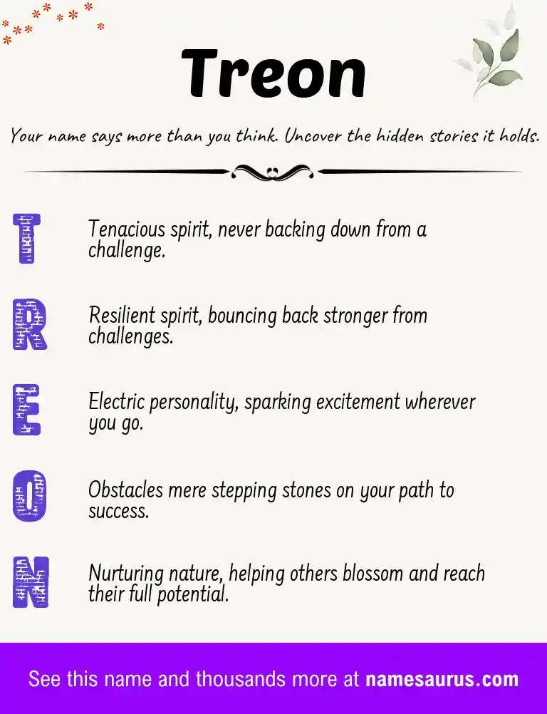 Acrostic poem about Treon.