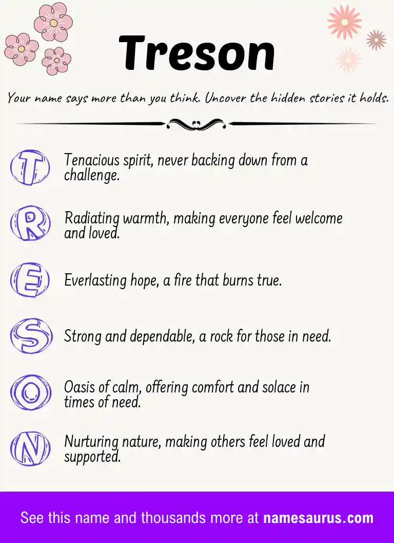 Acrostic poem about Treson.