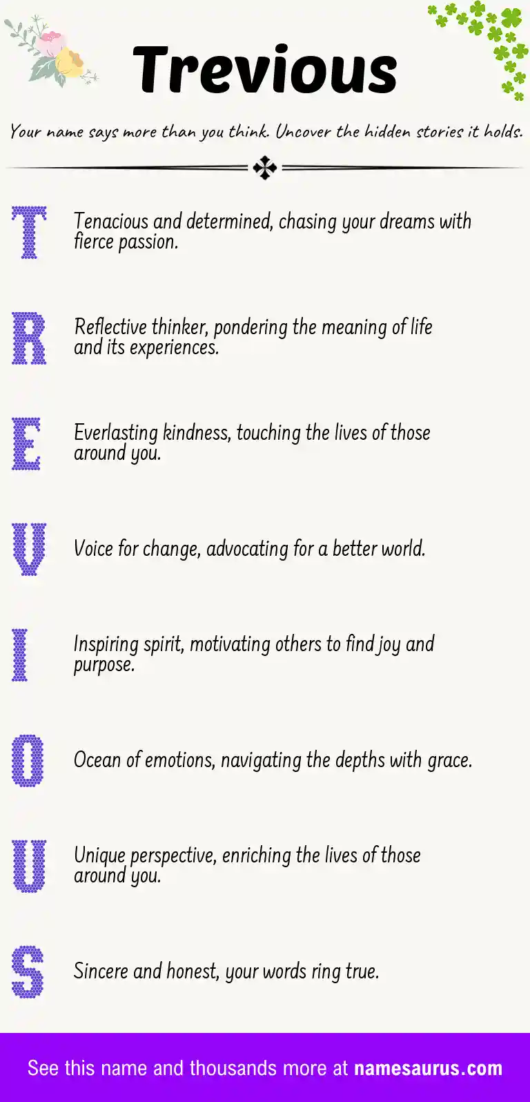 Acrostic poem about Trevious.