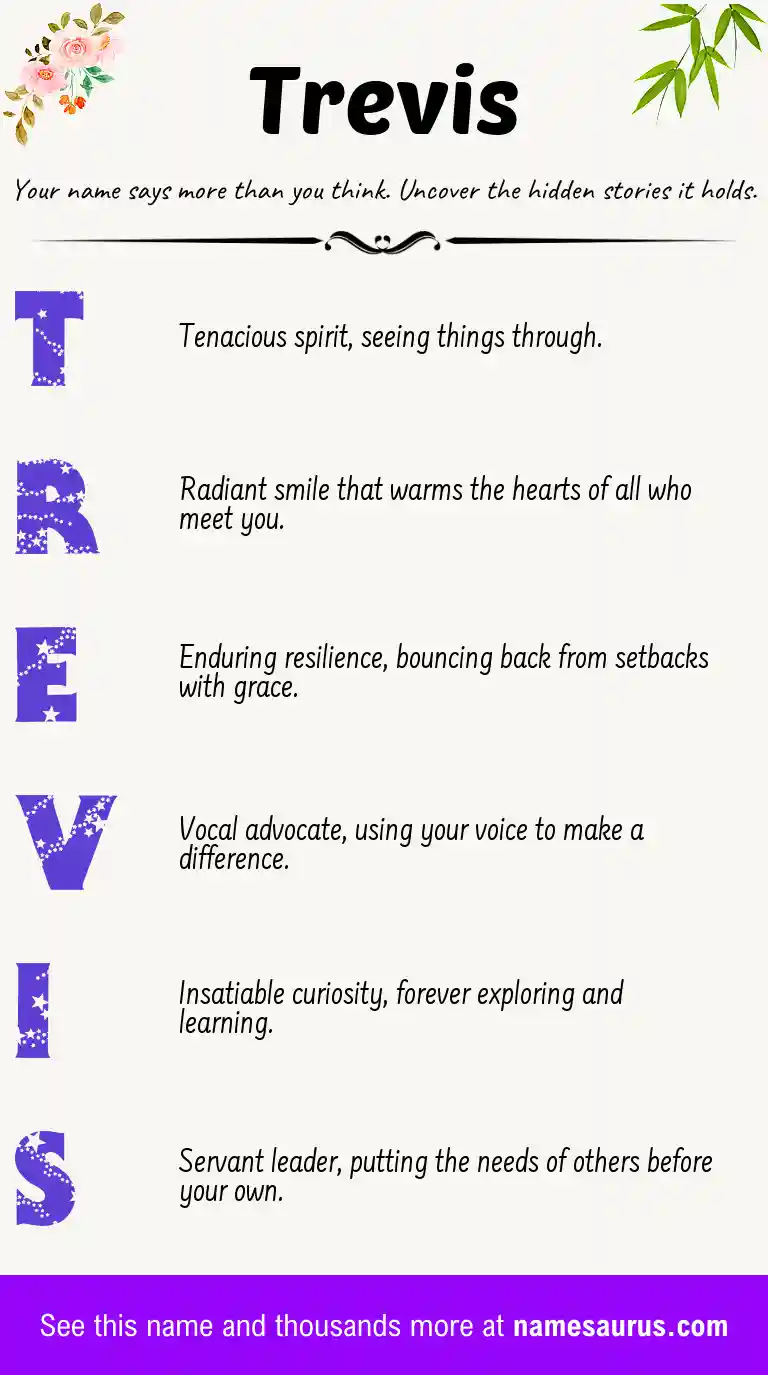 Acrostic poem about Trevis.