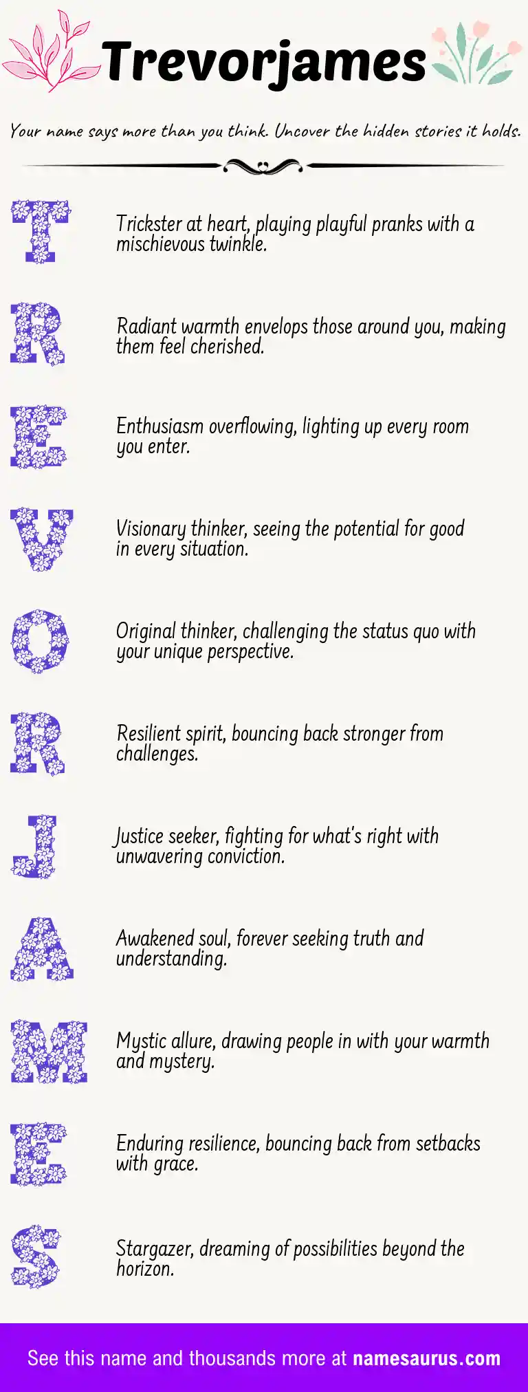 Acrostic poem about Trevorjames.