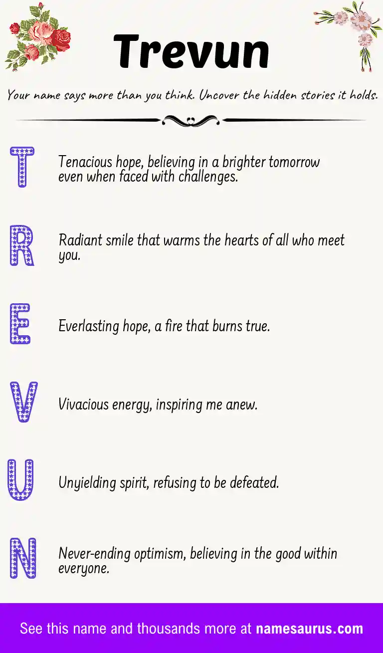Acrostic poem about Trevun.