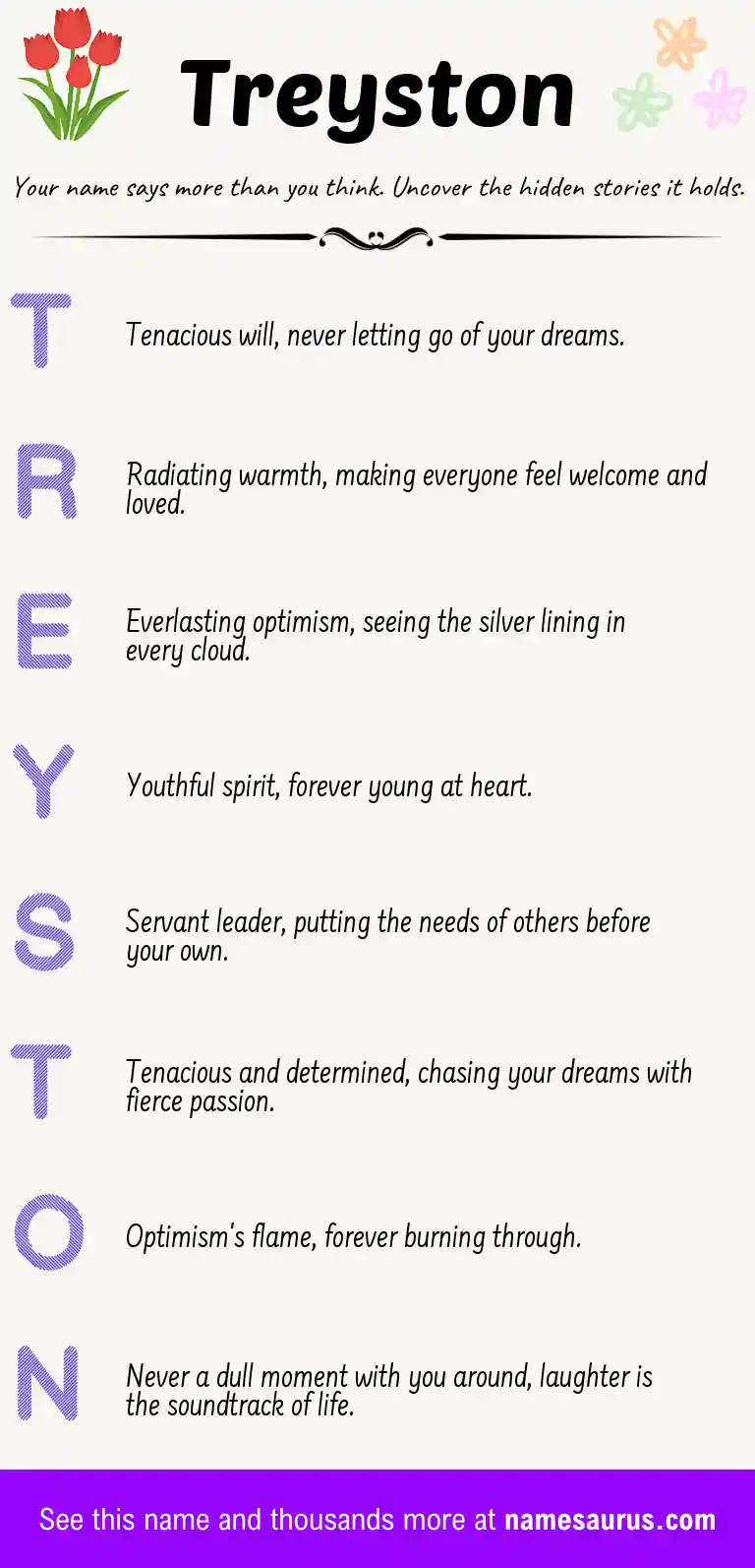 Acrostic poem about Treyston.