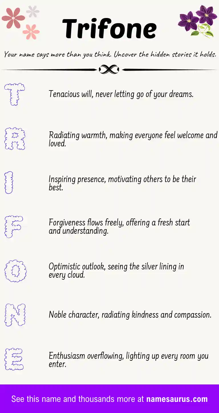 Acrostic poem about Trifone.