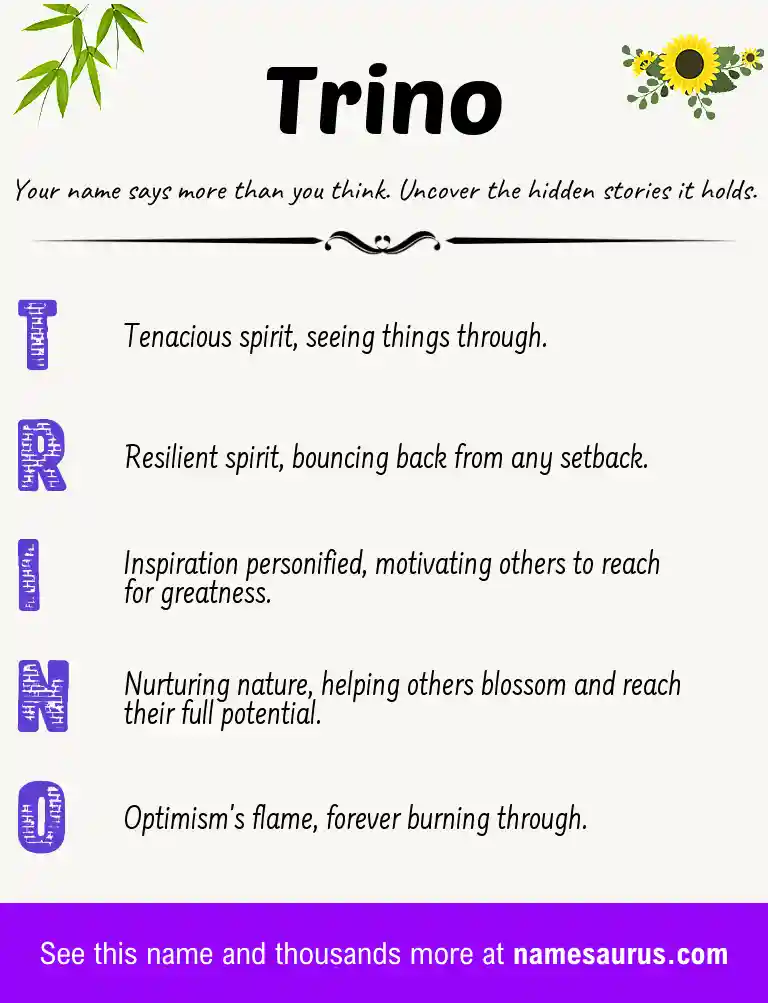 Acrostic poem about Trino.