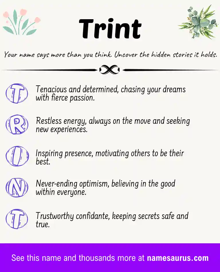 Acrostic poem about Trint.